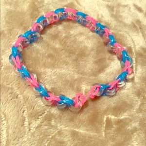 Rubber band beaded bracelet.